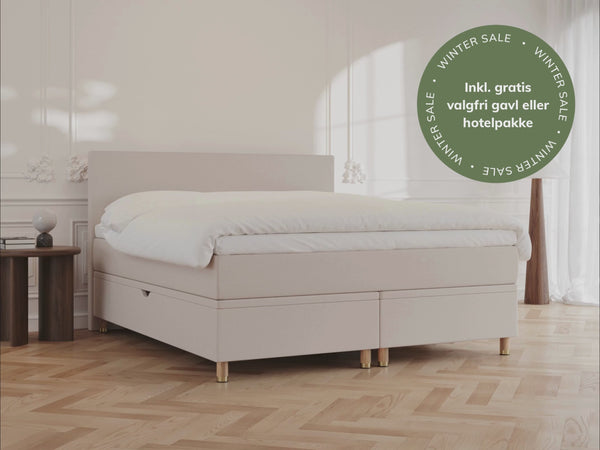 Alva Älv 220x220 Brun Nordic Dream tilbyder senge med skandinavisk design og højkvalitets materialer. Oplev perfekt komfort for en god nattesøvn. Bestil din i dag!