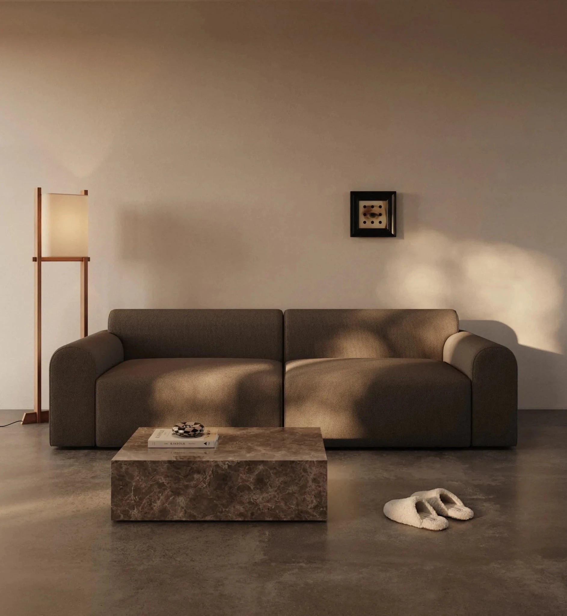 Cala | 133x200 | Bouclé mørk brun | 530 - Nordic Dream Senge